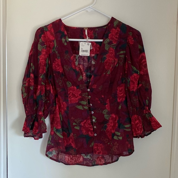 NWT Free the People Floral Blouse - Picture 3 of 8